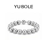 Platinum Flowing Matte Bead Bracelet