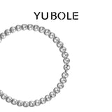Pure Platinum Matte Round Bead Necklace