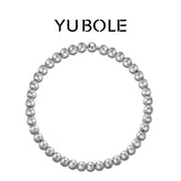 Pure Platinum Matte Round Bead Necklace