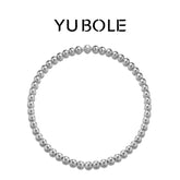 Pure Platinum Matte Round Bead Choker