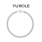 Pure Platinum Matte Bead Choker – Subtle Radiance