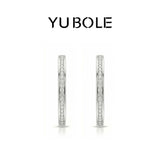 Star Arc C-Shape Diamond Platinum Hoop Earrings
