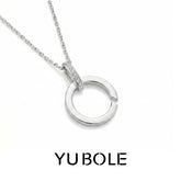 Circle Sequence Minimalist Open C Diamond Pendant