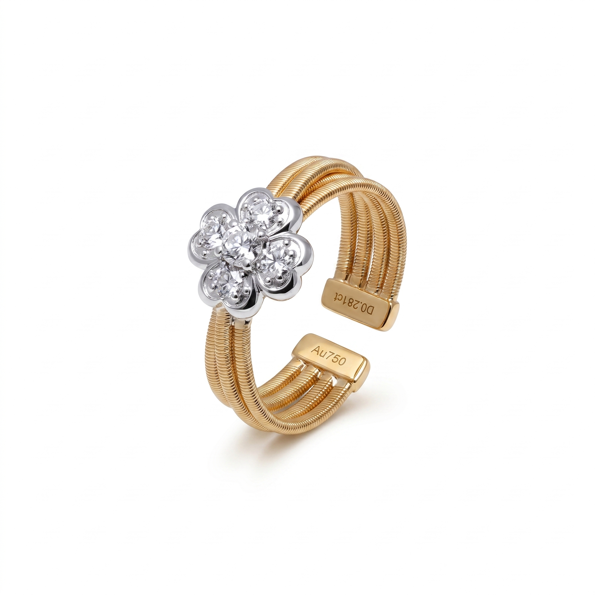 Italian Coil Flower Diamond Ring