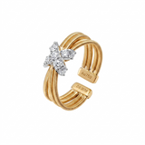 Italian Coil X Diamond Ring