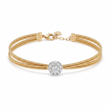 Italian Triple-strand Coil Halo Diamond Bracelet