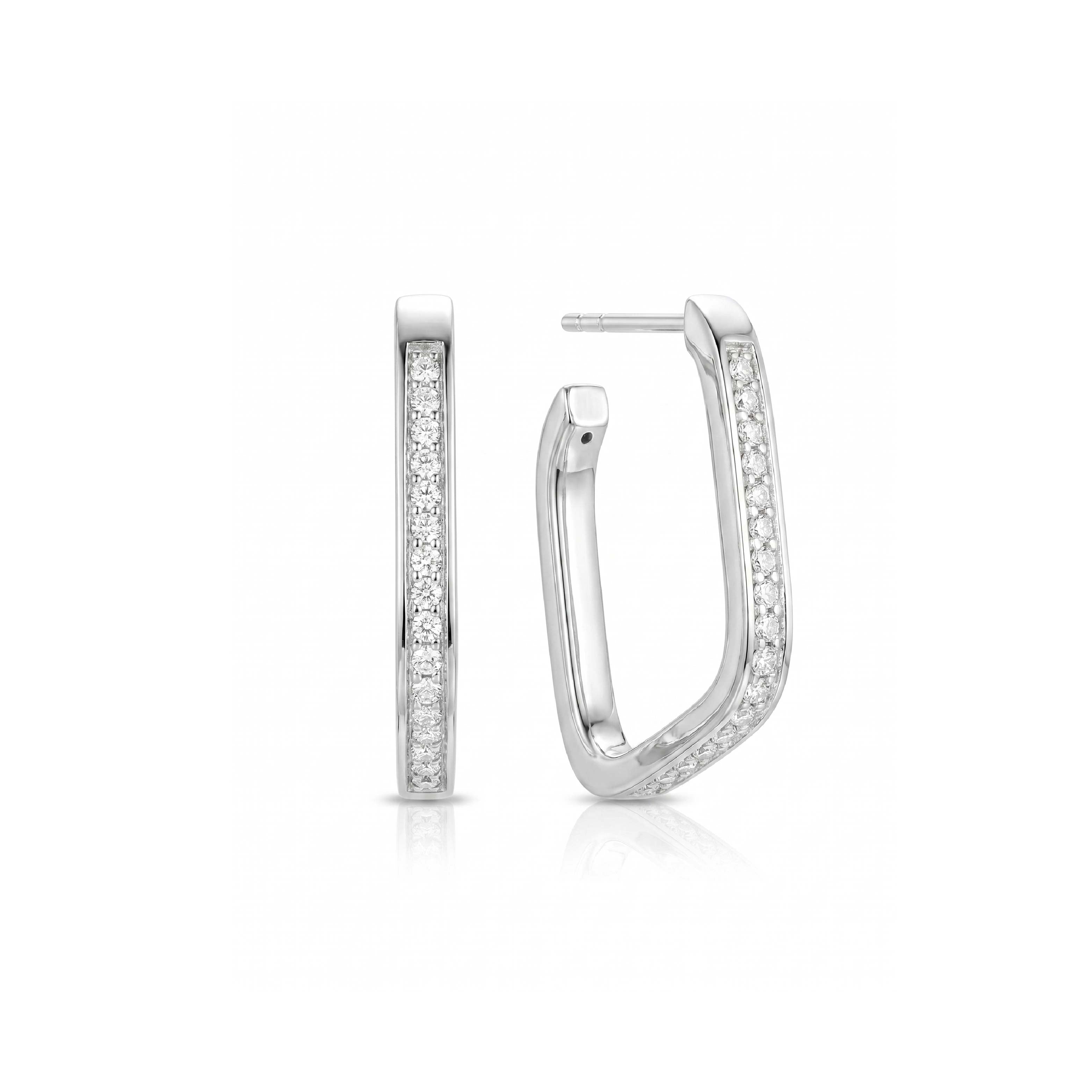 Platinum Prism Light Square Diamond Studs