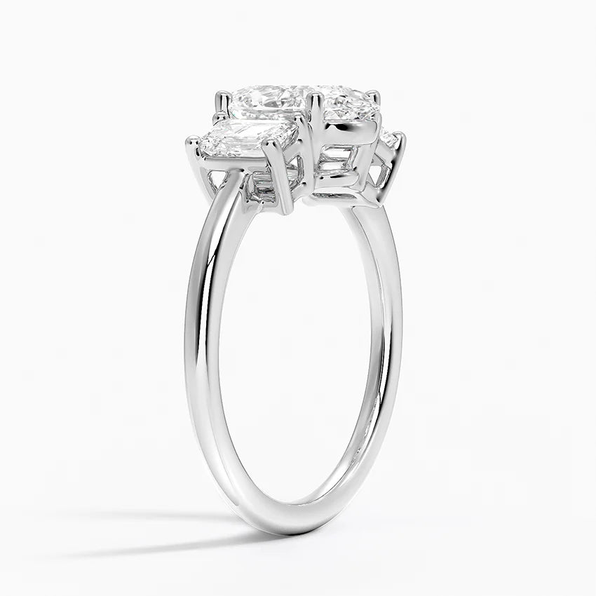 Luxe Rhiannon Three Stone Diamond Ring (3/4 ct. tw.) in 14K White Gold