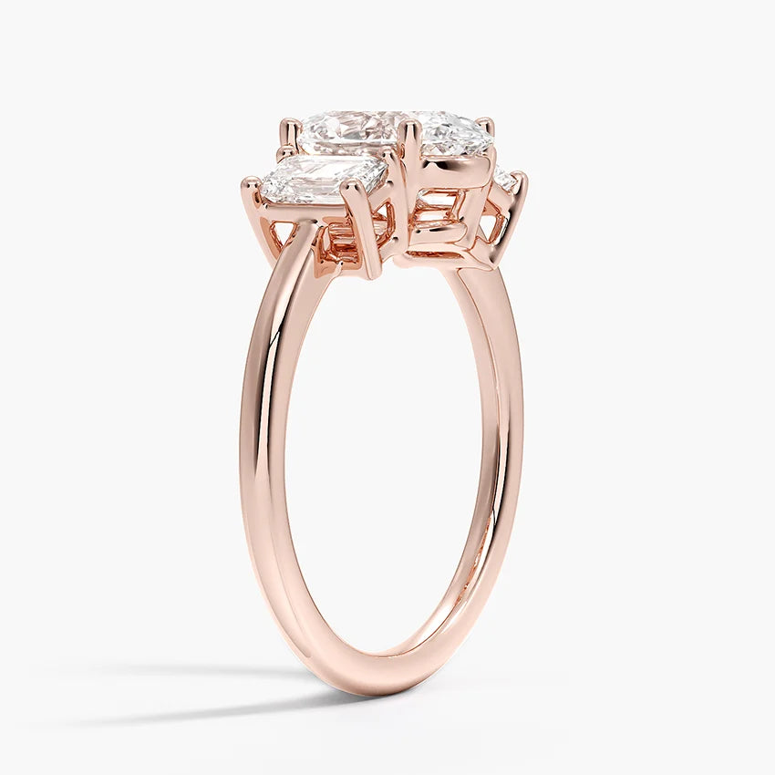 Luxe Rhiannon Three Stone Diamond Ring (3/4 ct. tw.) in 14K White Gold